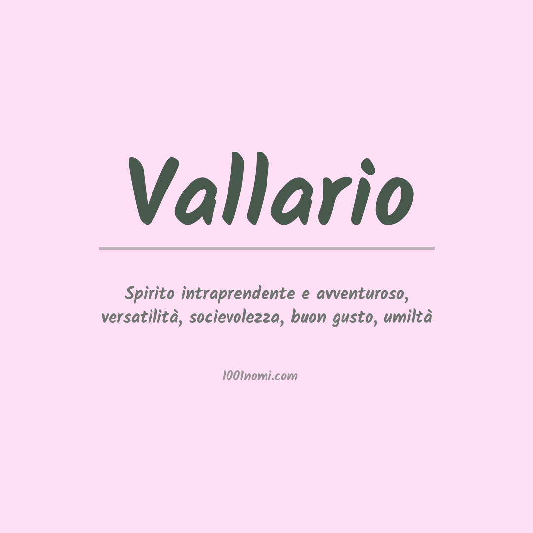 Significato del nome Vallario