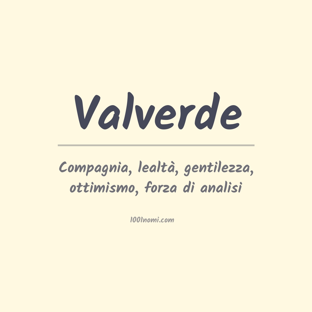 Significato del nome Valverde