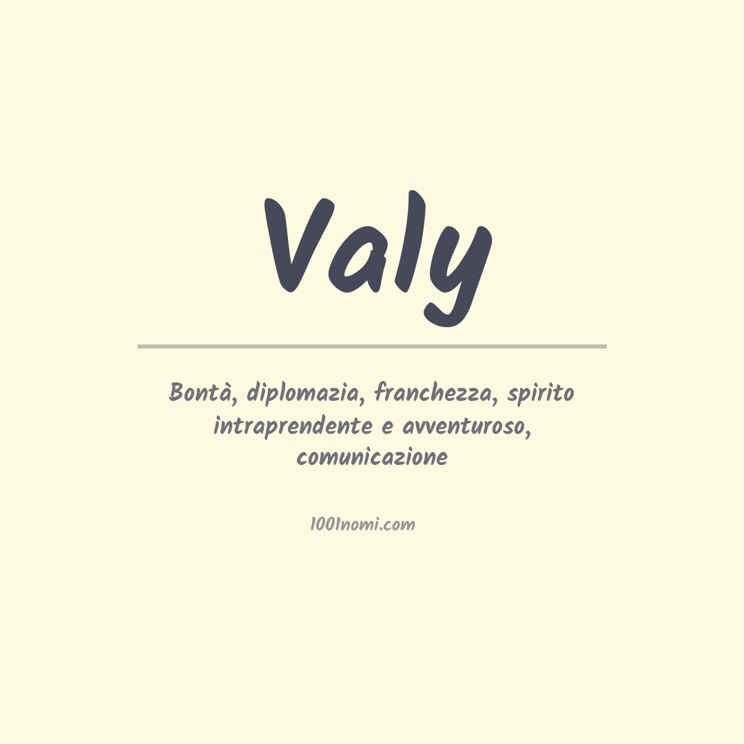 Significato del nome Valy