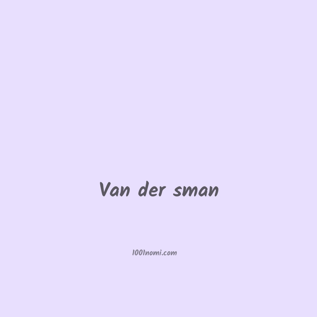 Van der sman in cinese