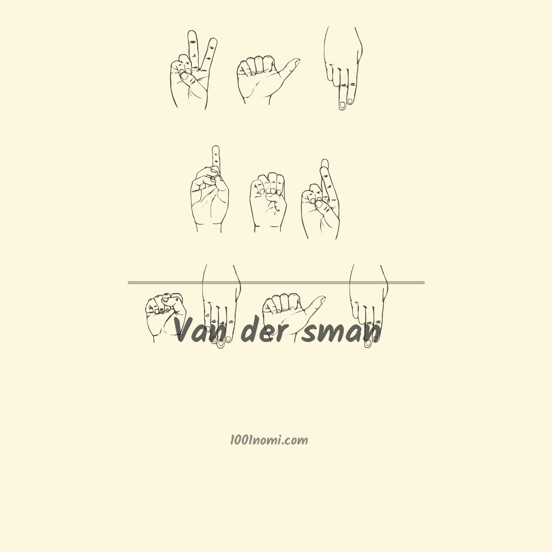 Van der sman nella lingua dei segni