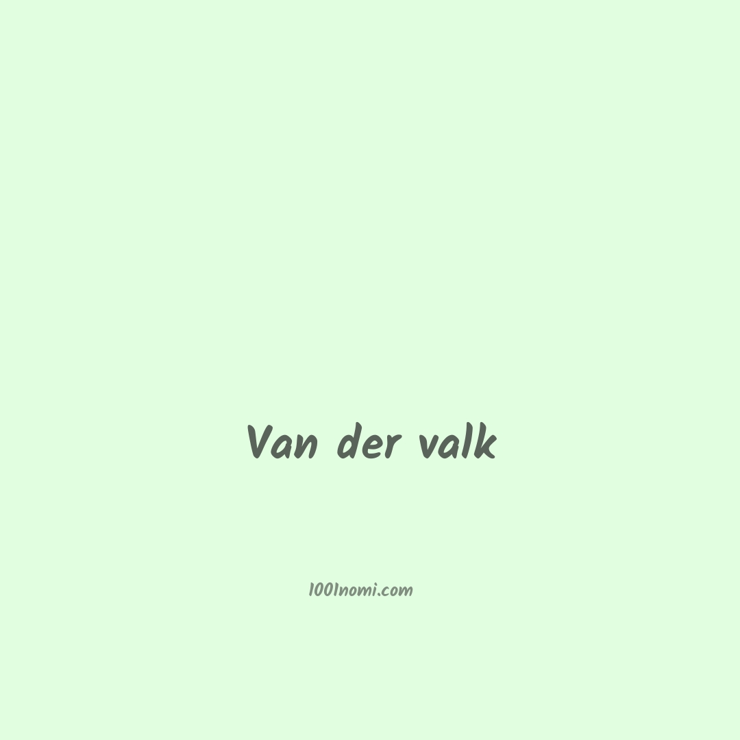 Van der valk in cinese