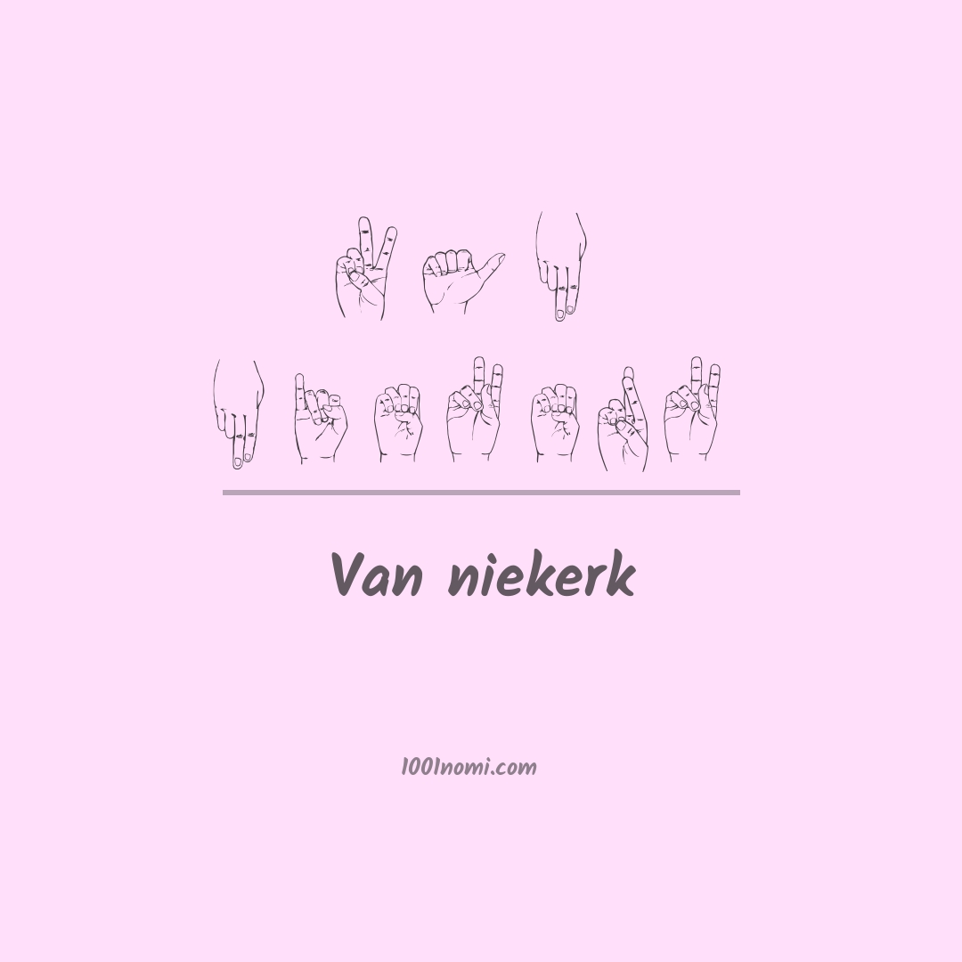 Van niekerk nella lingua dei segni