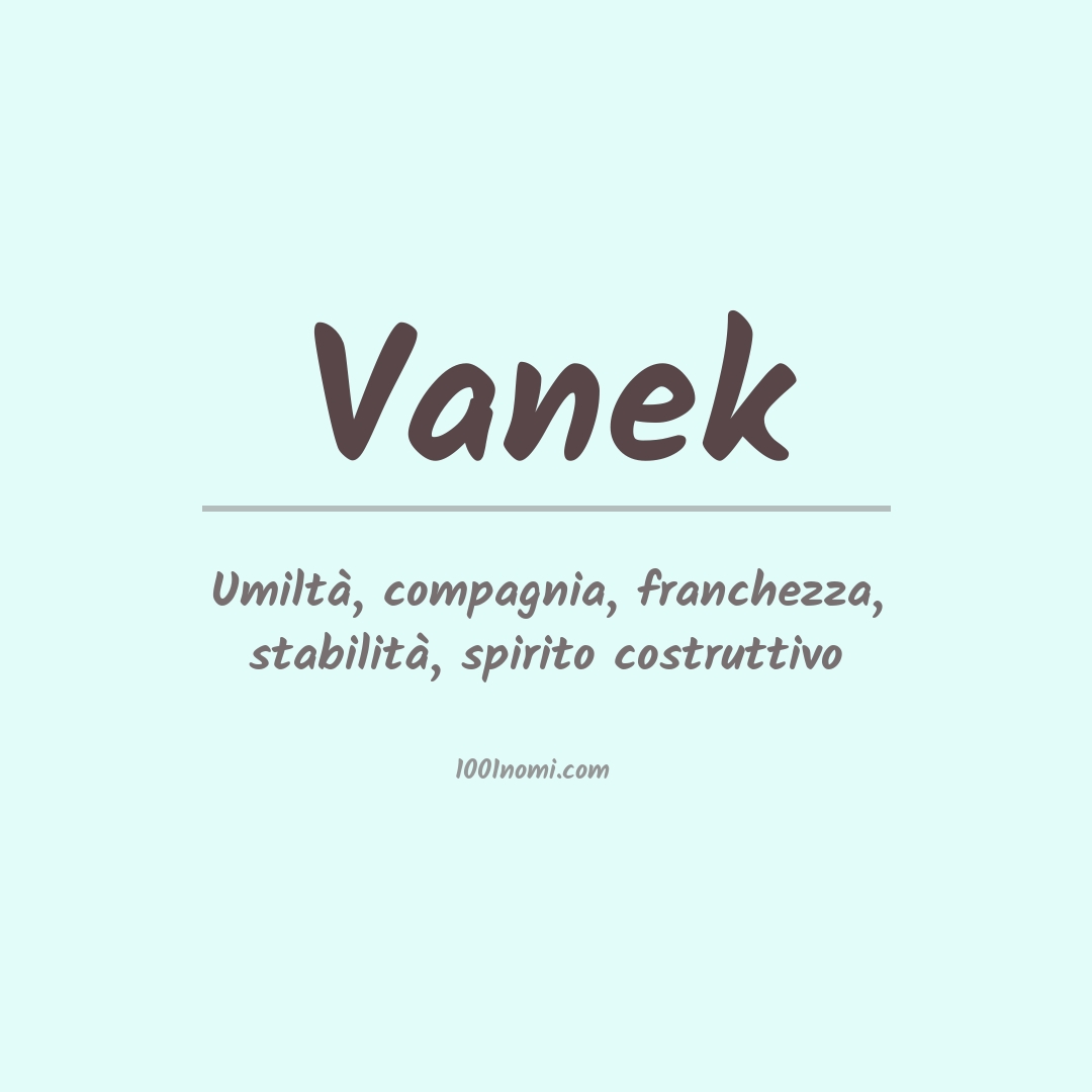 Significato del nome Vanek