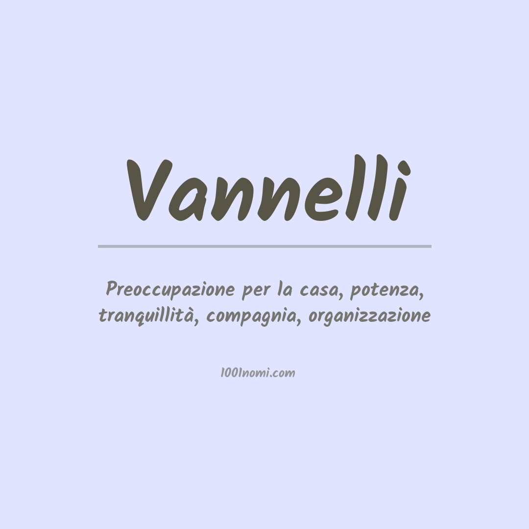 Significato del nome Vannelli