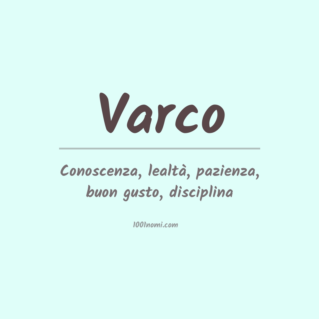 Significato del nome Varco