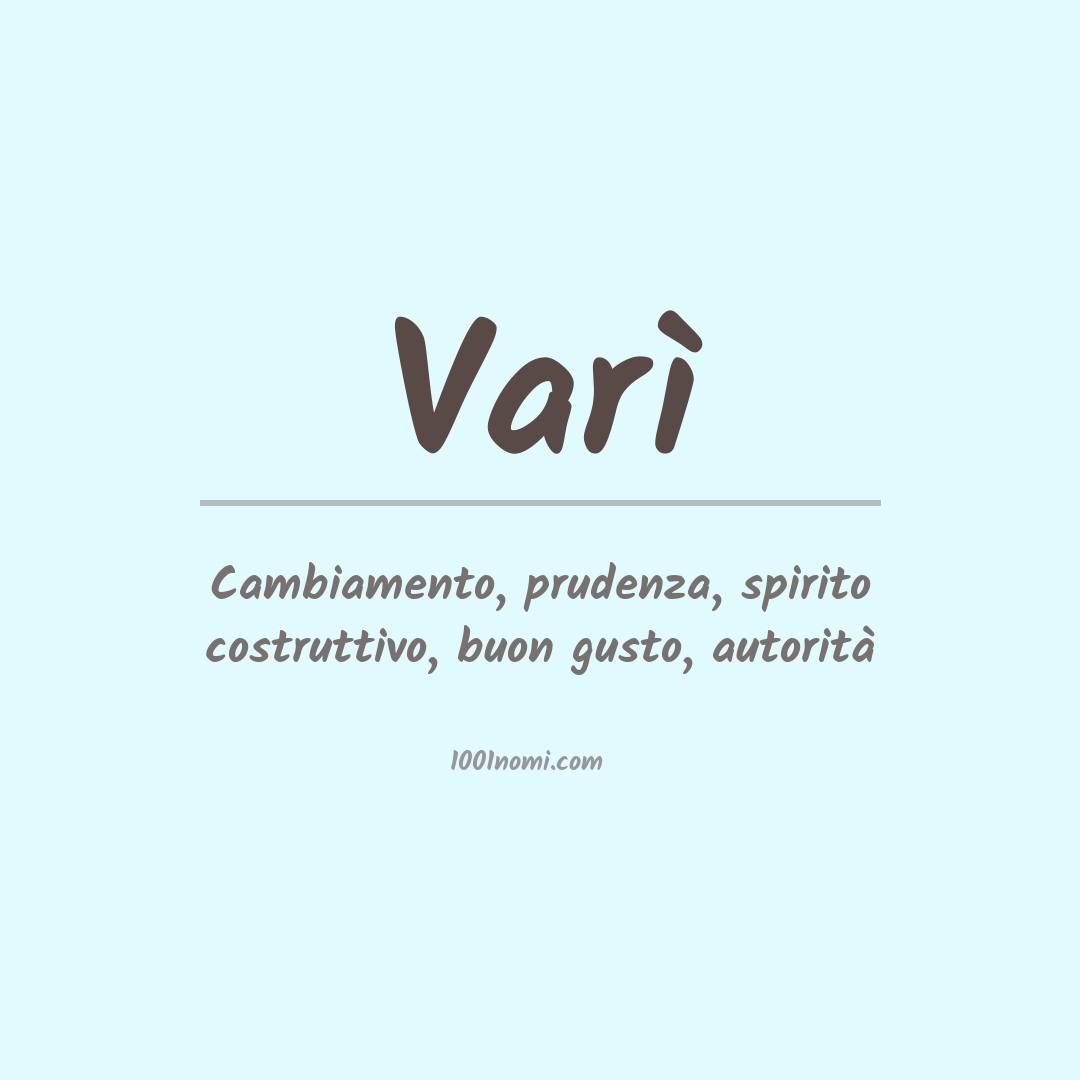 Significato del nome Varì