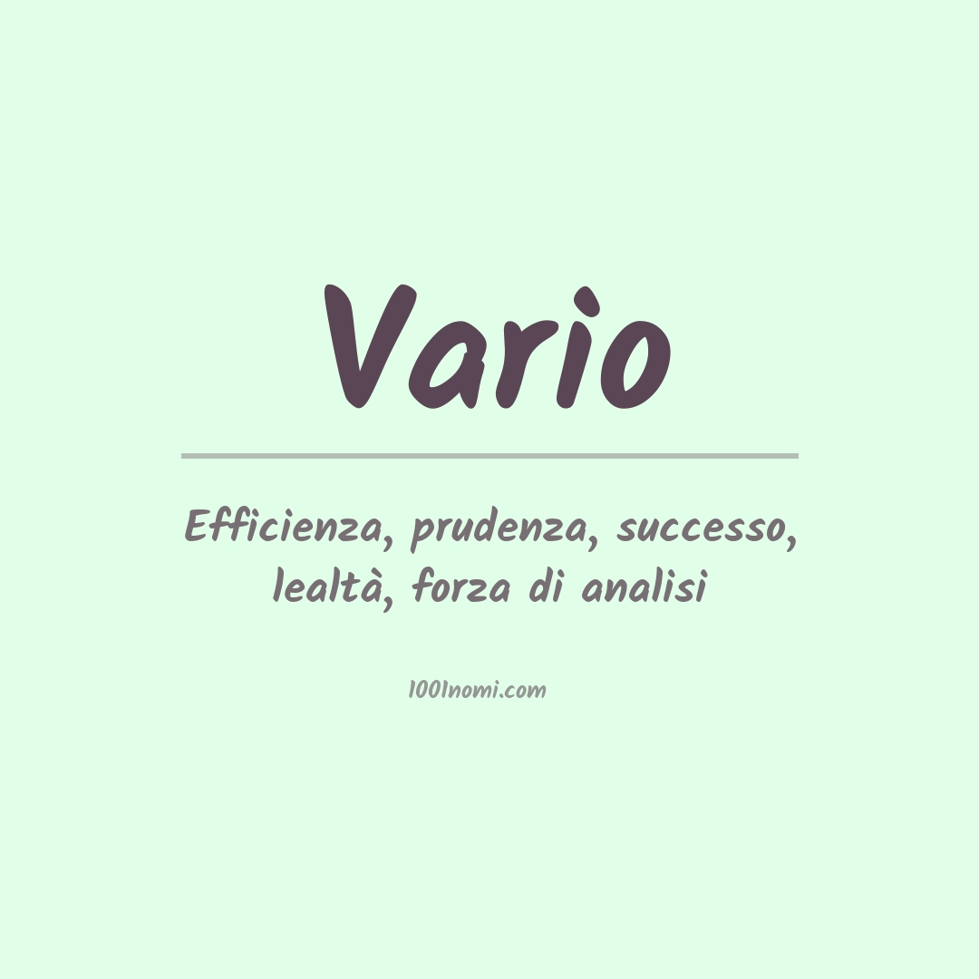 Significato del nome Vario