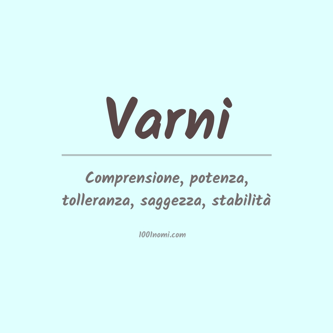 Significato del nome Varni