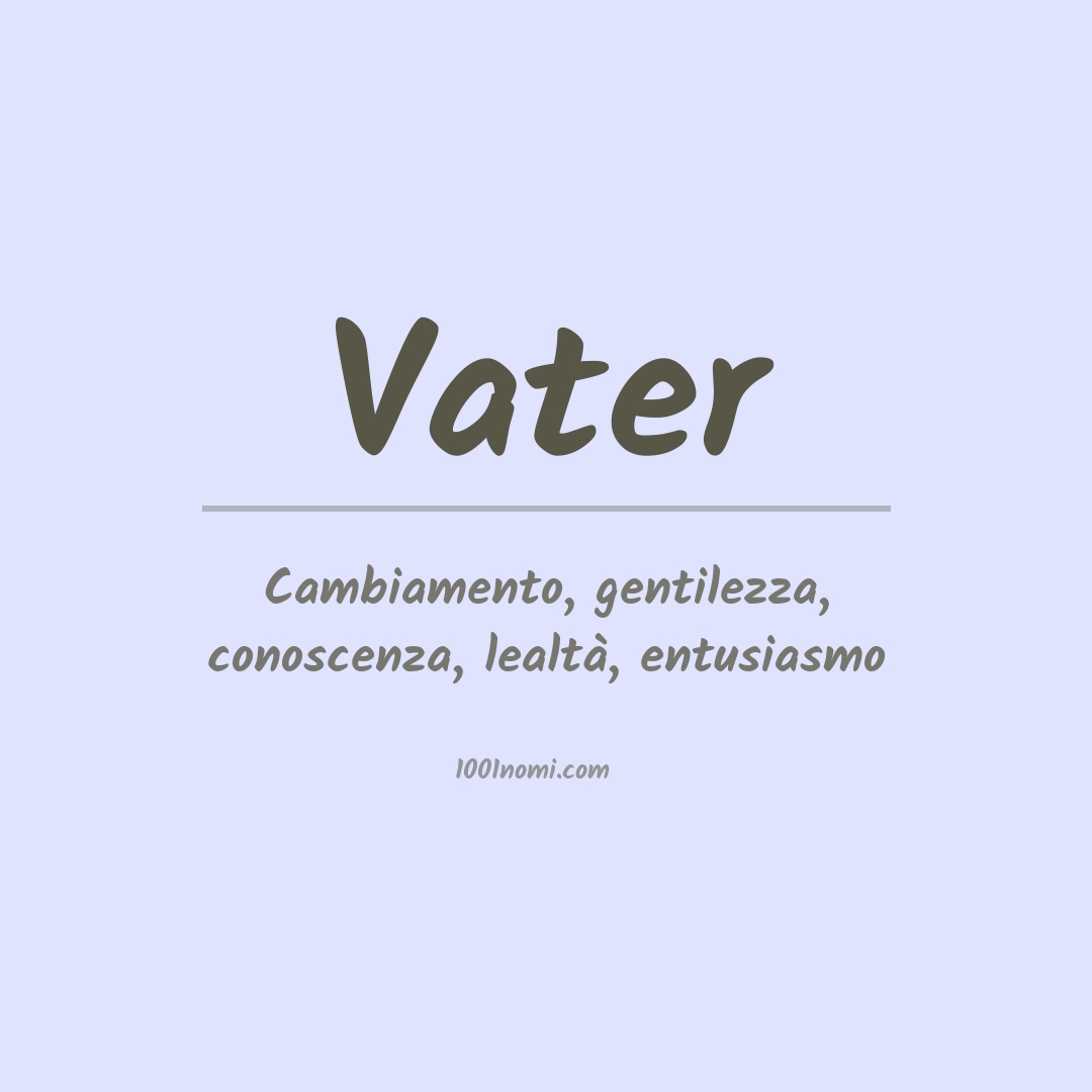 Significato del nome Vater