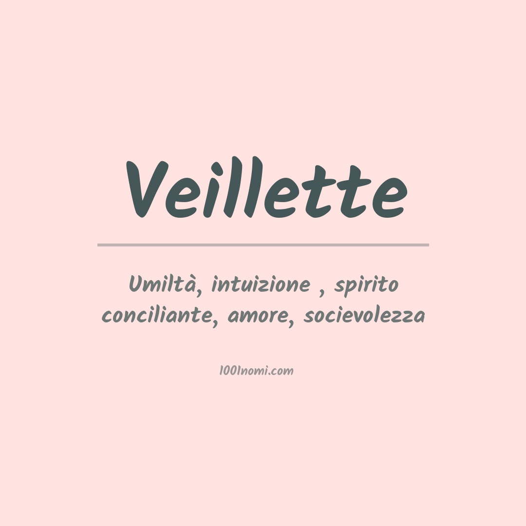 Significato del nome Veillette Significato del nome Veillette
