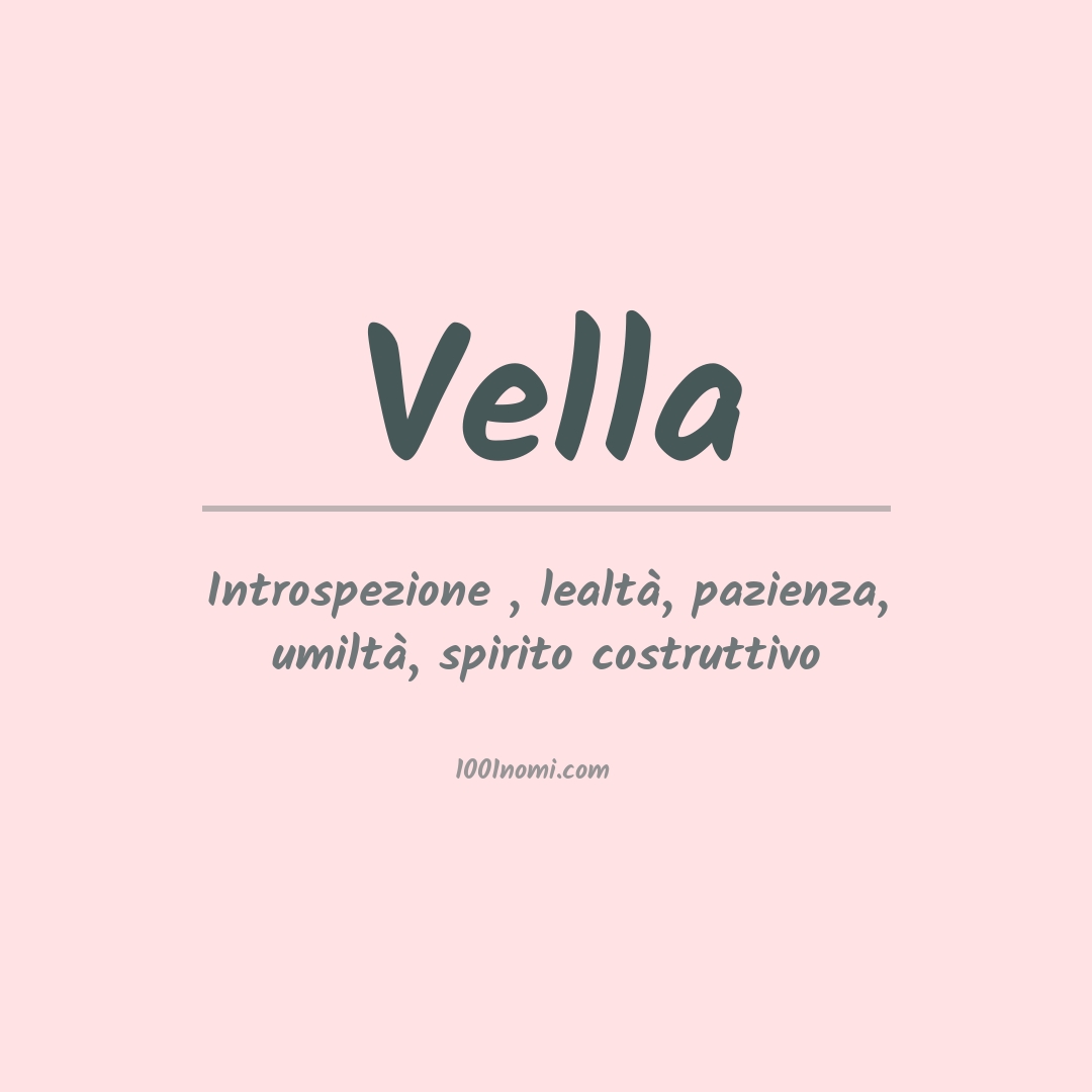 Significato del nome Vella