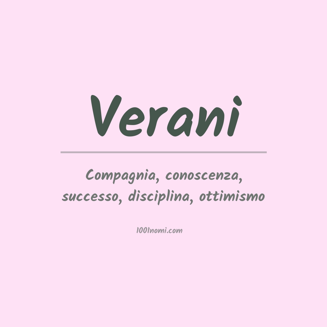 Significato del nome Verani