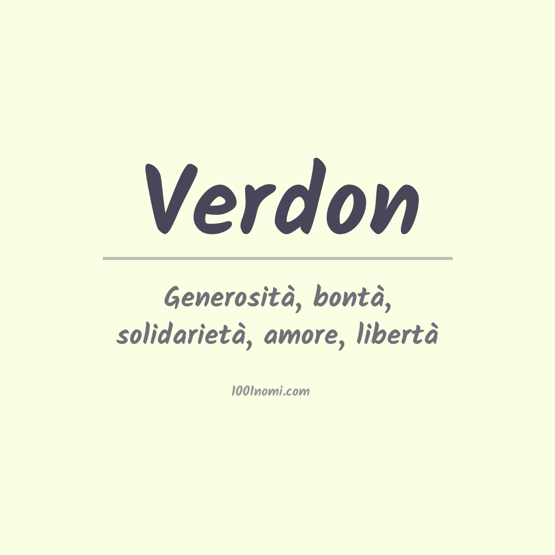 Significato del nome Verdon