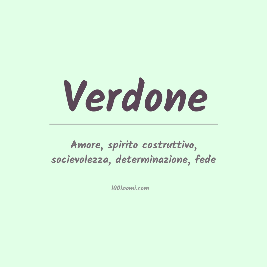 Significato del nome Verdone