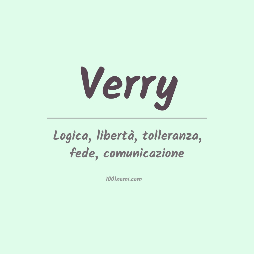 Significato del nome Verry