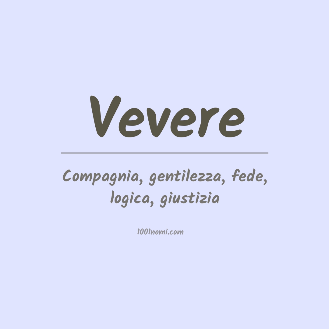 Significato del nome Vevere Significato del nome Vevere