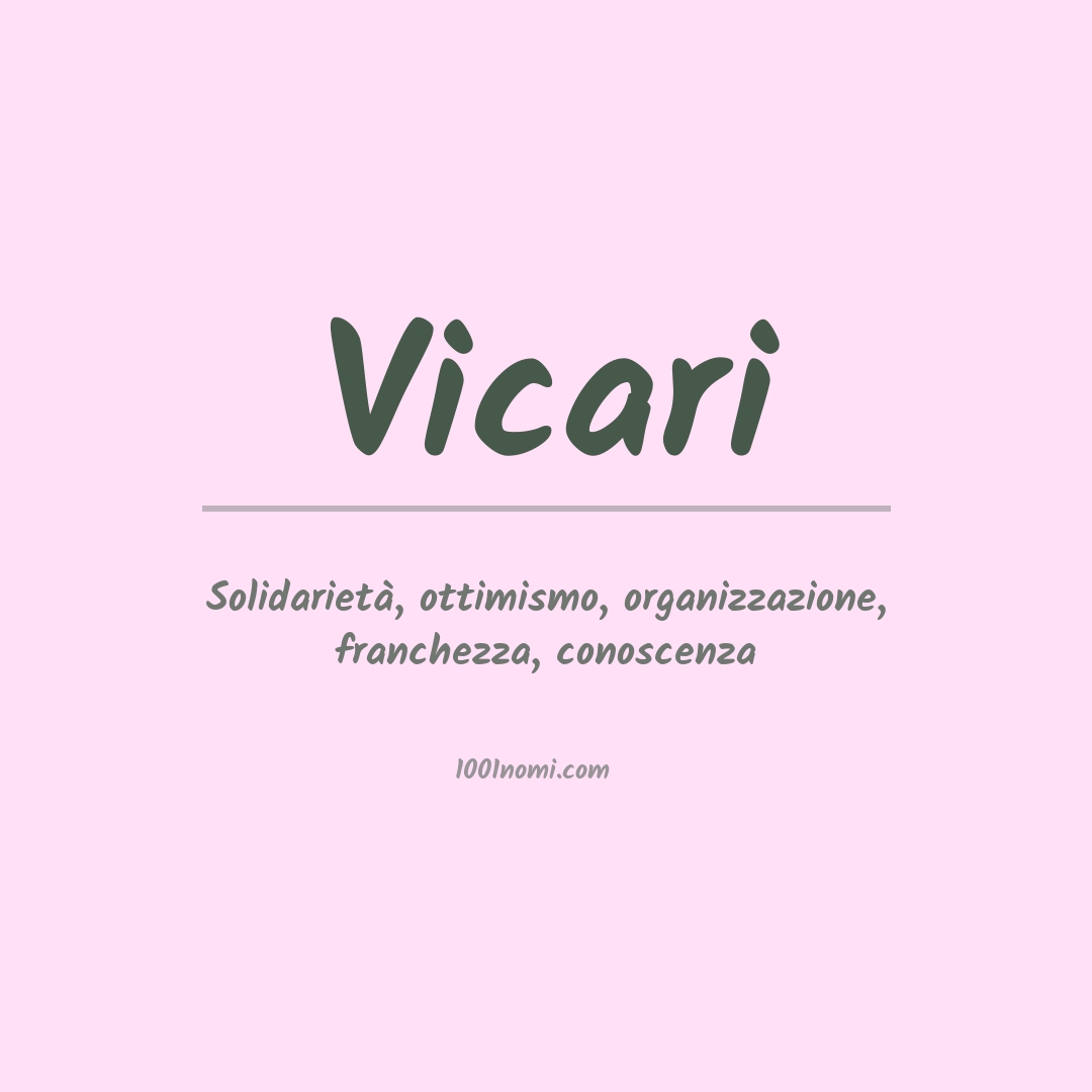 Significato del nome Vicari