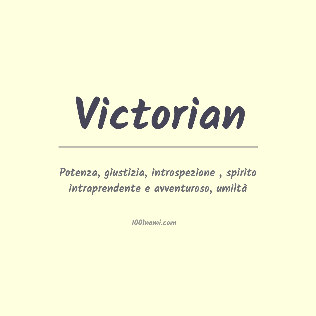 Significato del nome Victorian