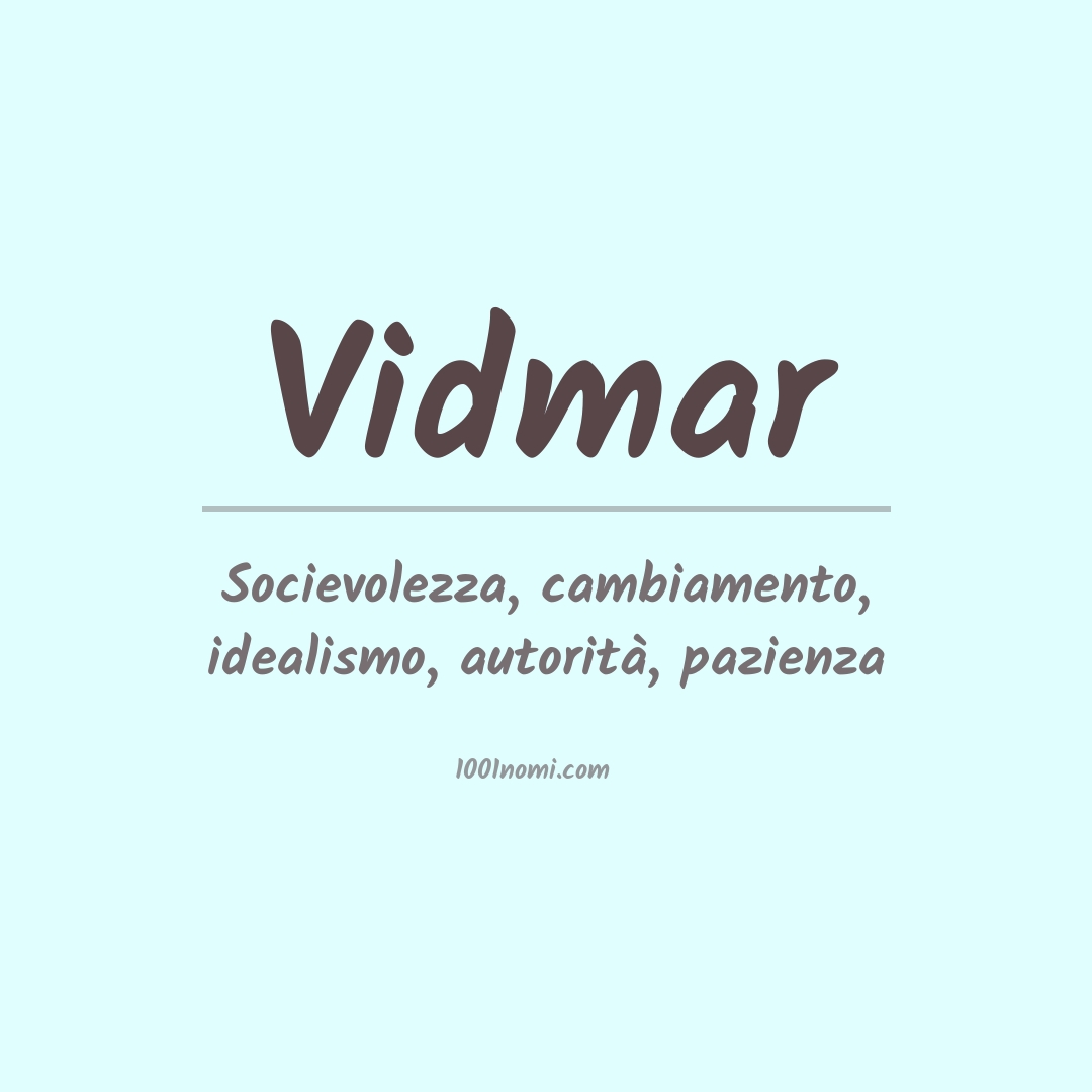 Significato del nome Vidmar