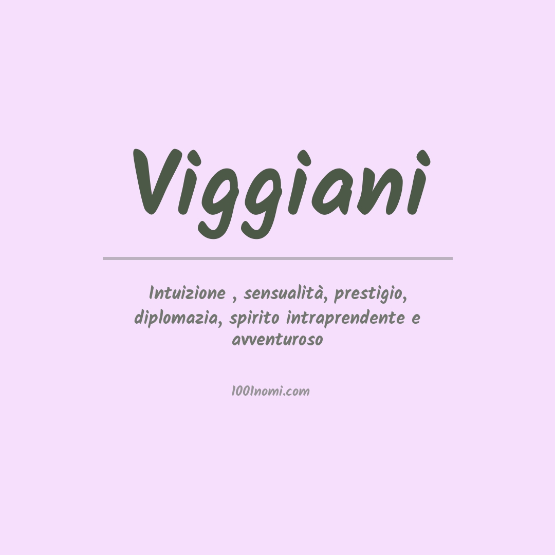 Significato del nome Viggiani