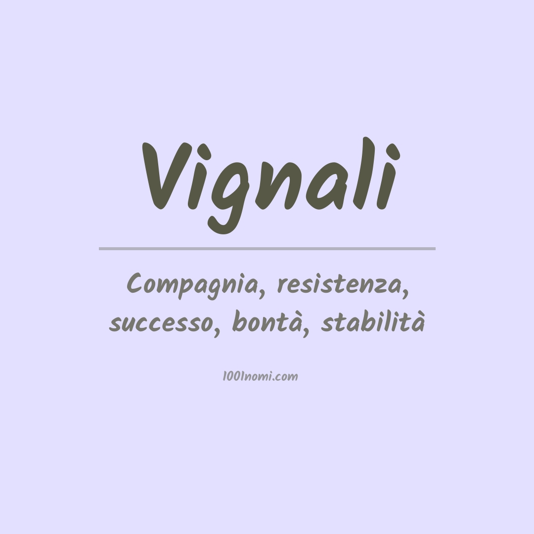 Significato del nome Vignali