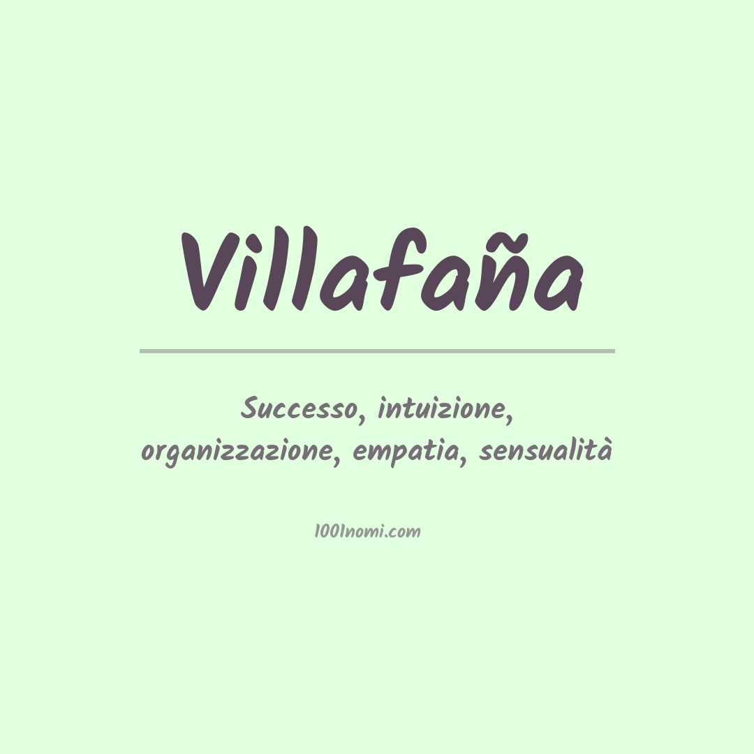 Significato del nome Villafaña