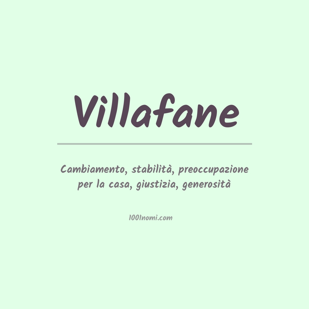 Significato del nome Villafane