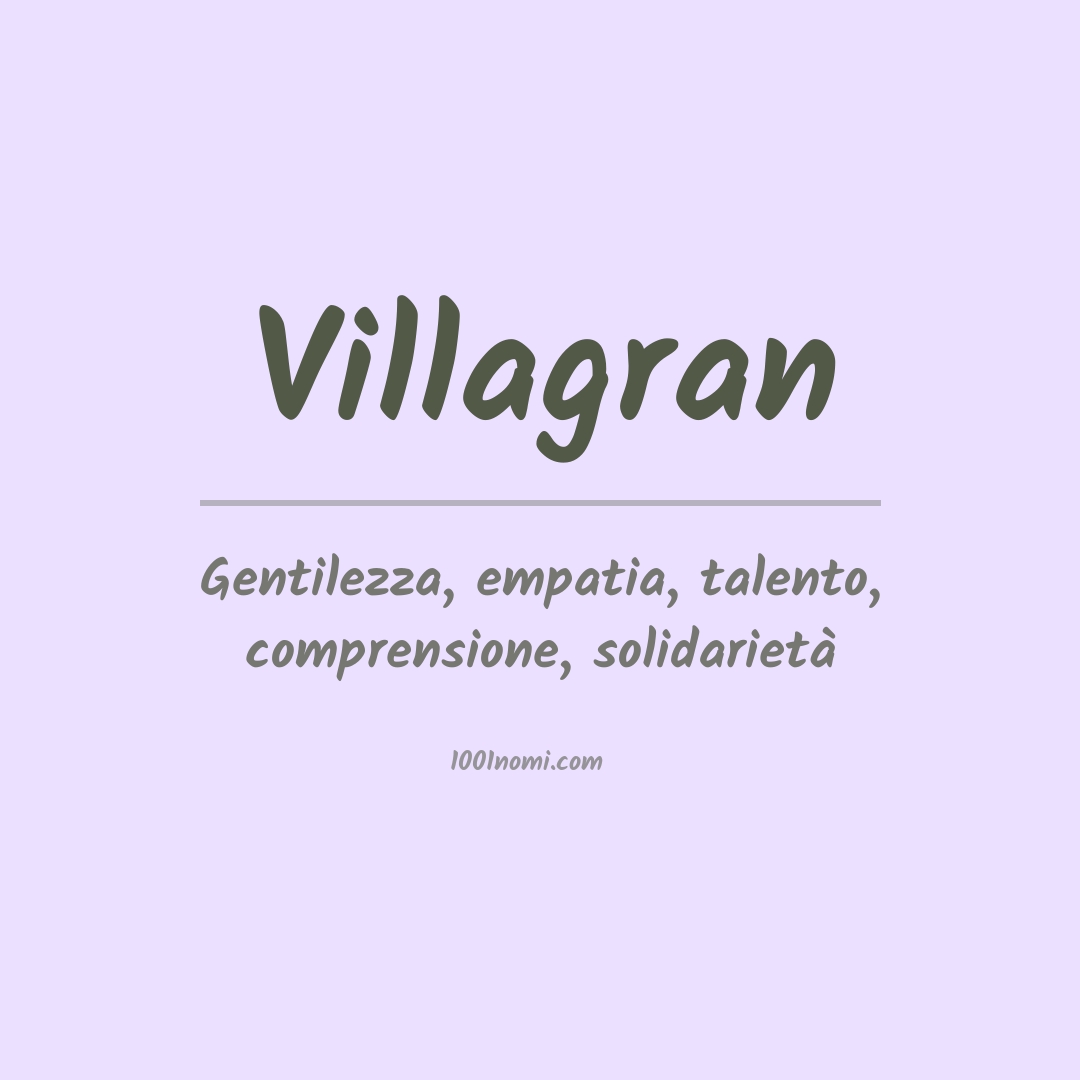 Significato del nome Villagran