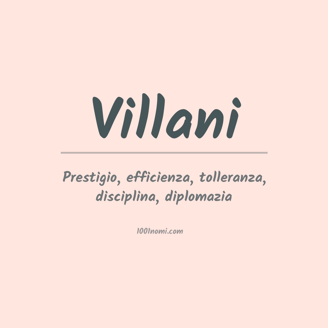 Significato del nome Villani