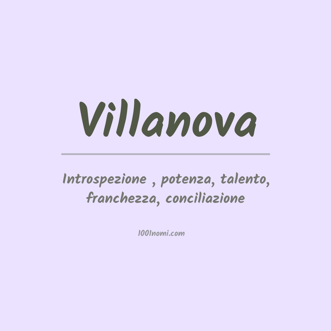 Significato del nome Villanova