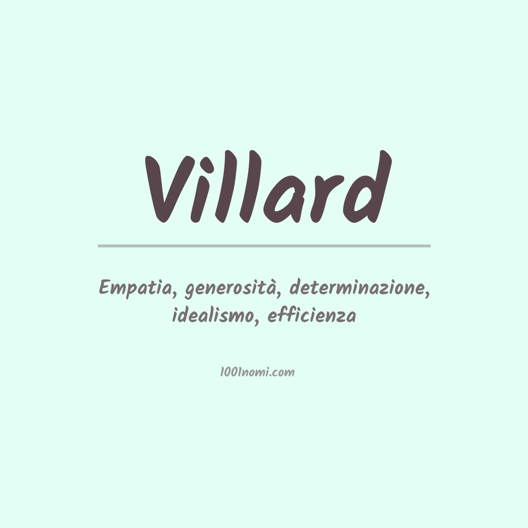 Significato del nome Villard