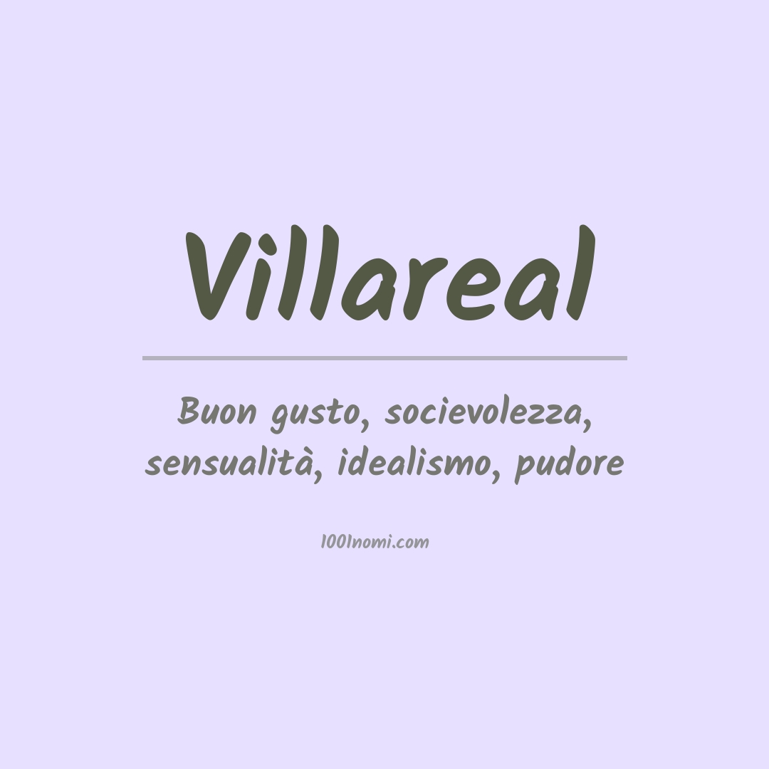 Significato del nome Villareal