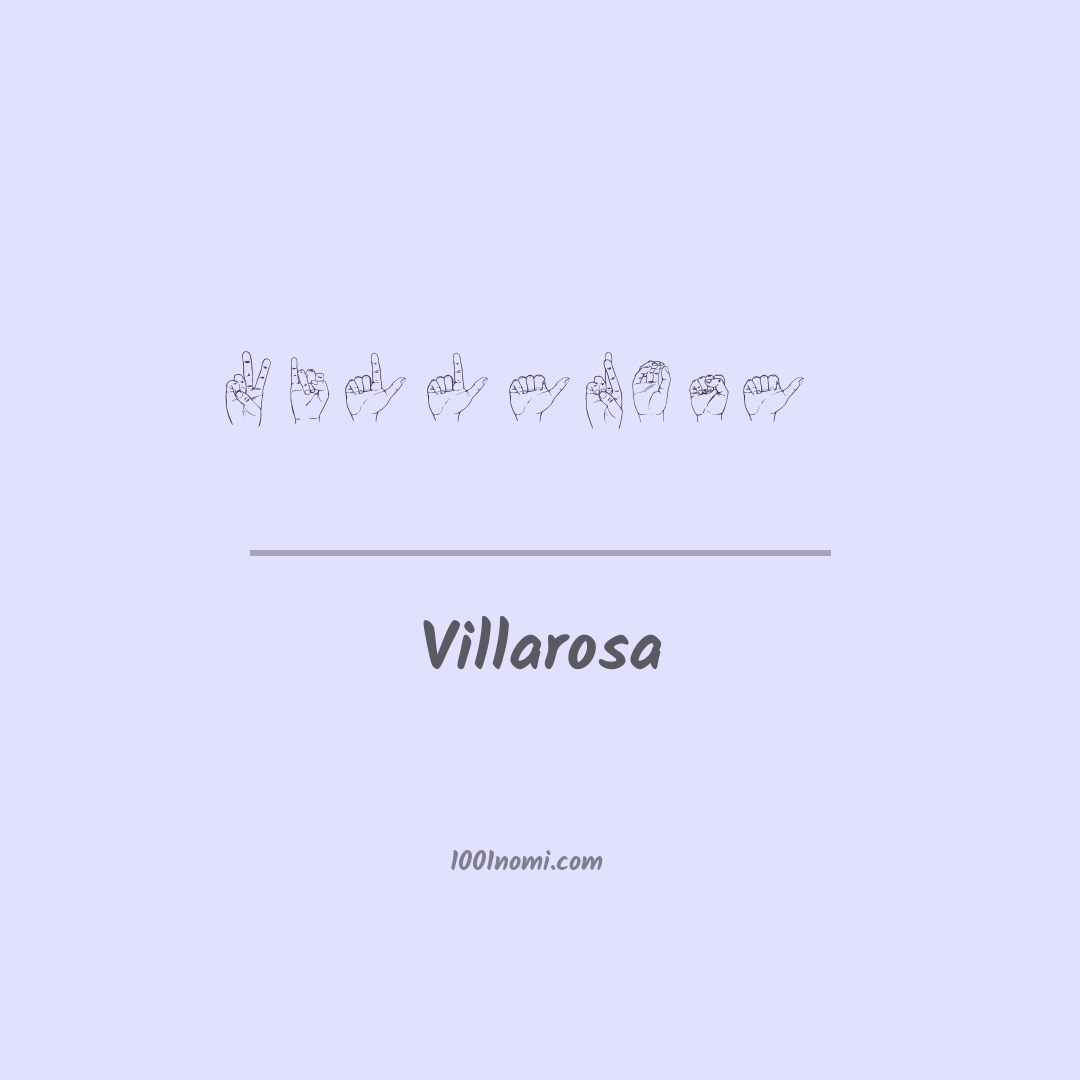 Villarosa nella lingua dei segni