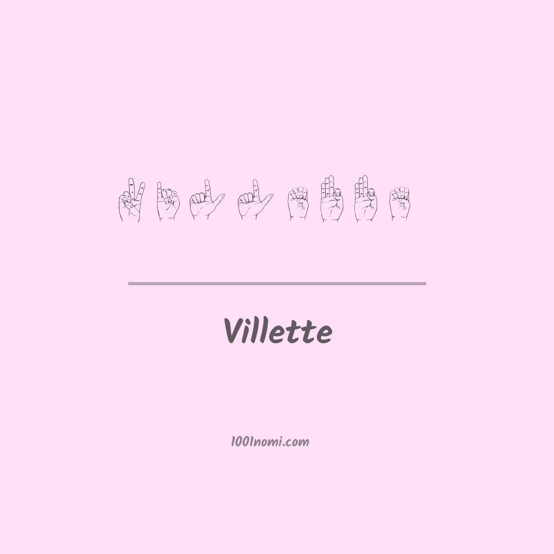 Villette nella lingua dei segni Villette nella lingua dei segni