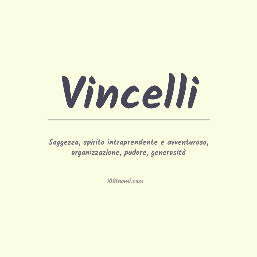 Significato del nome Vincelli