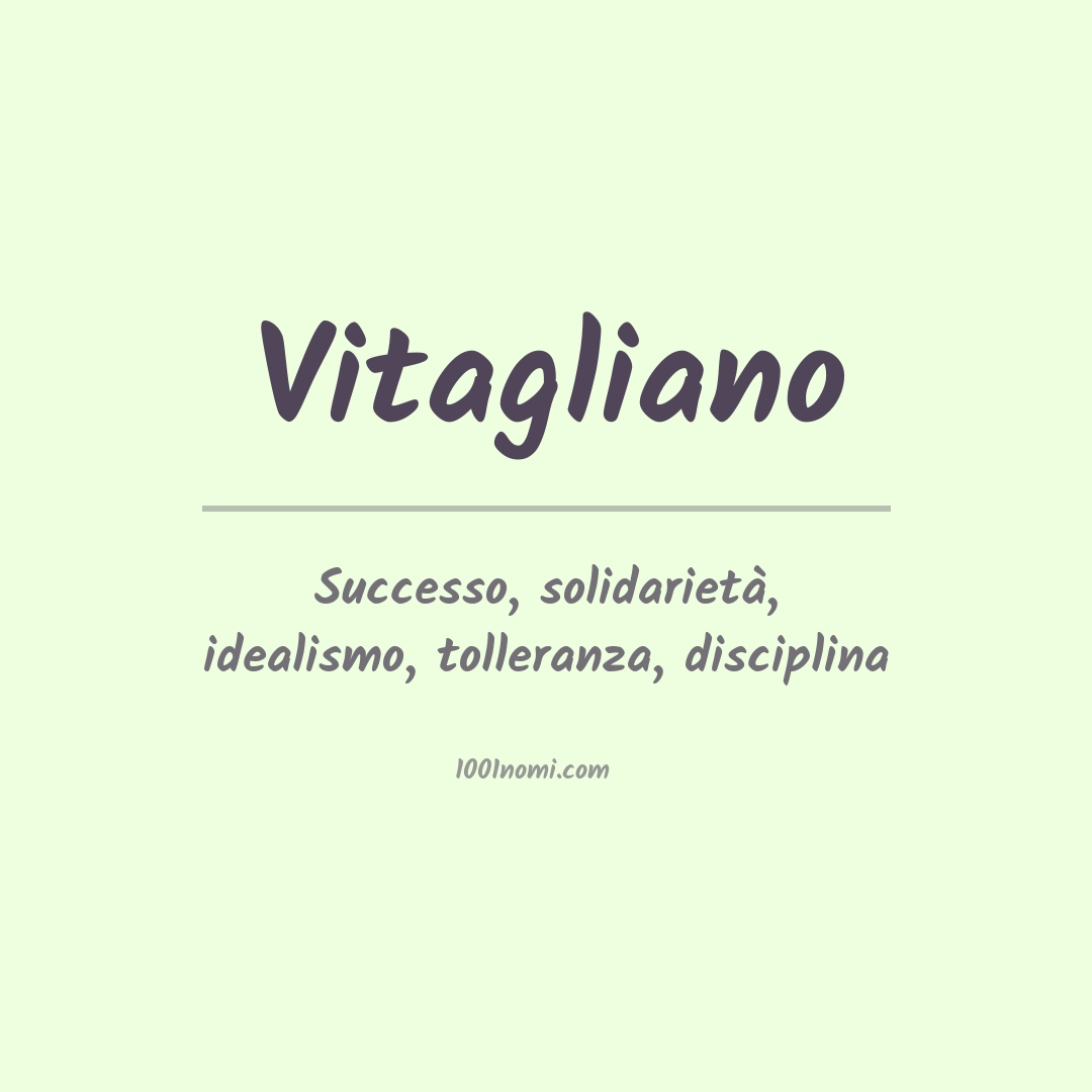 Significato del nome Vitagliano