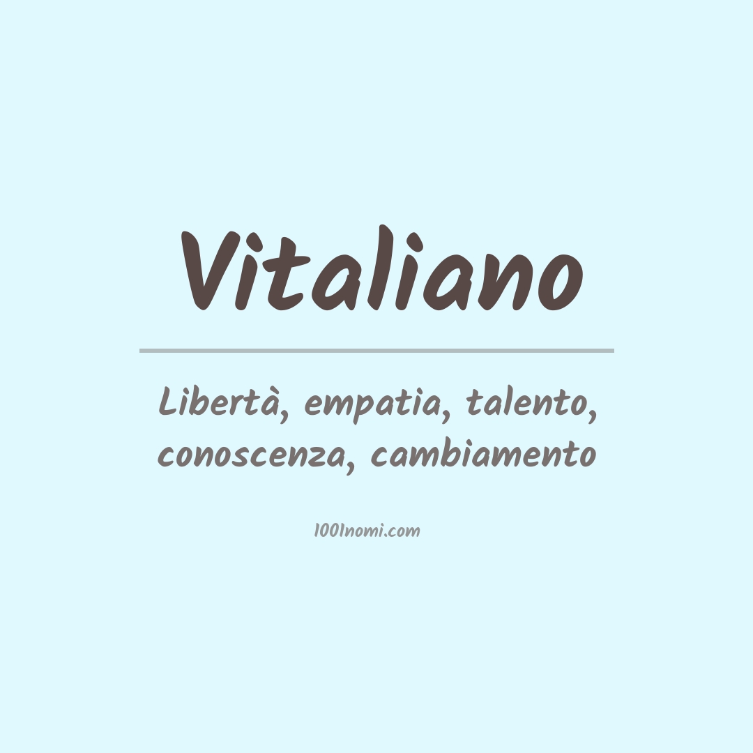 Significato del nome Vitaliano