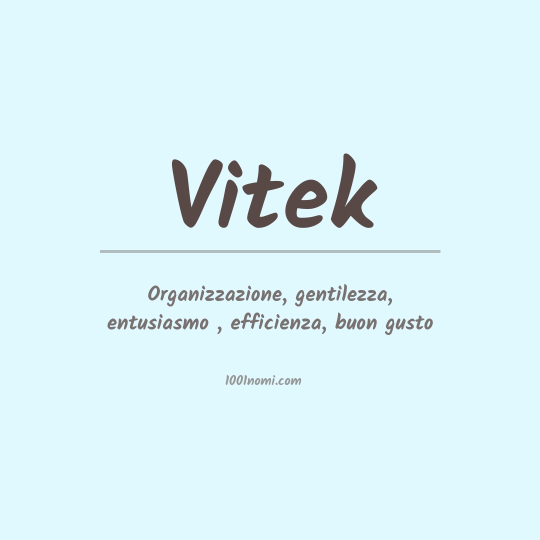 Significato del nome Vitek