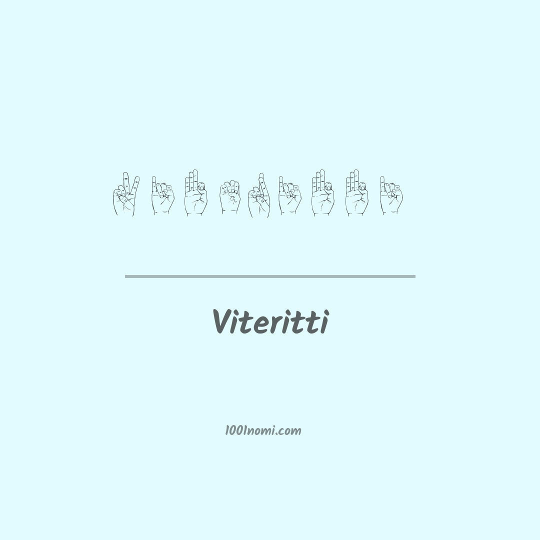 Viteritti nella lingua dei segni Viteritti nella lingua dei segni
