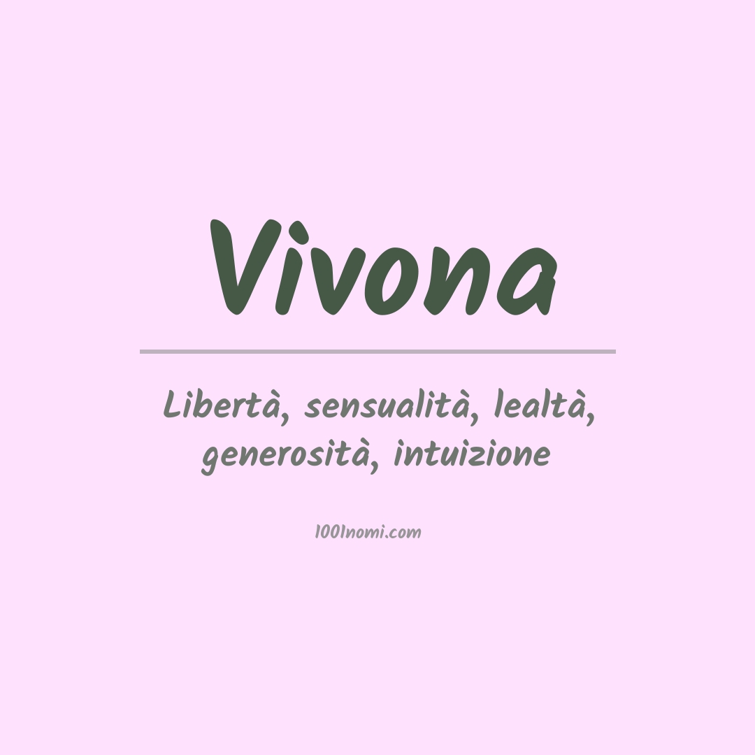 Significato del nome Vivona