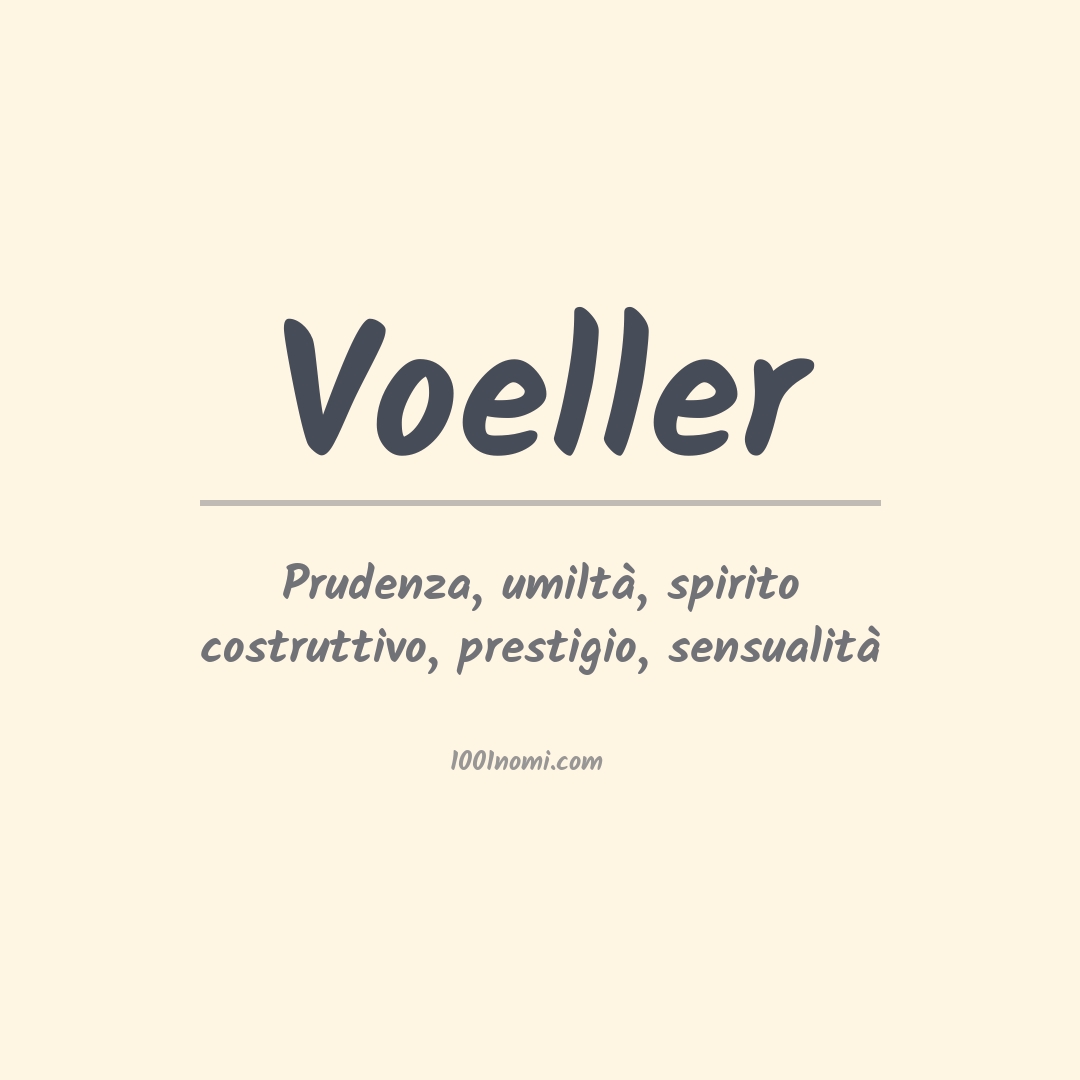 Significato del nome Voeller