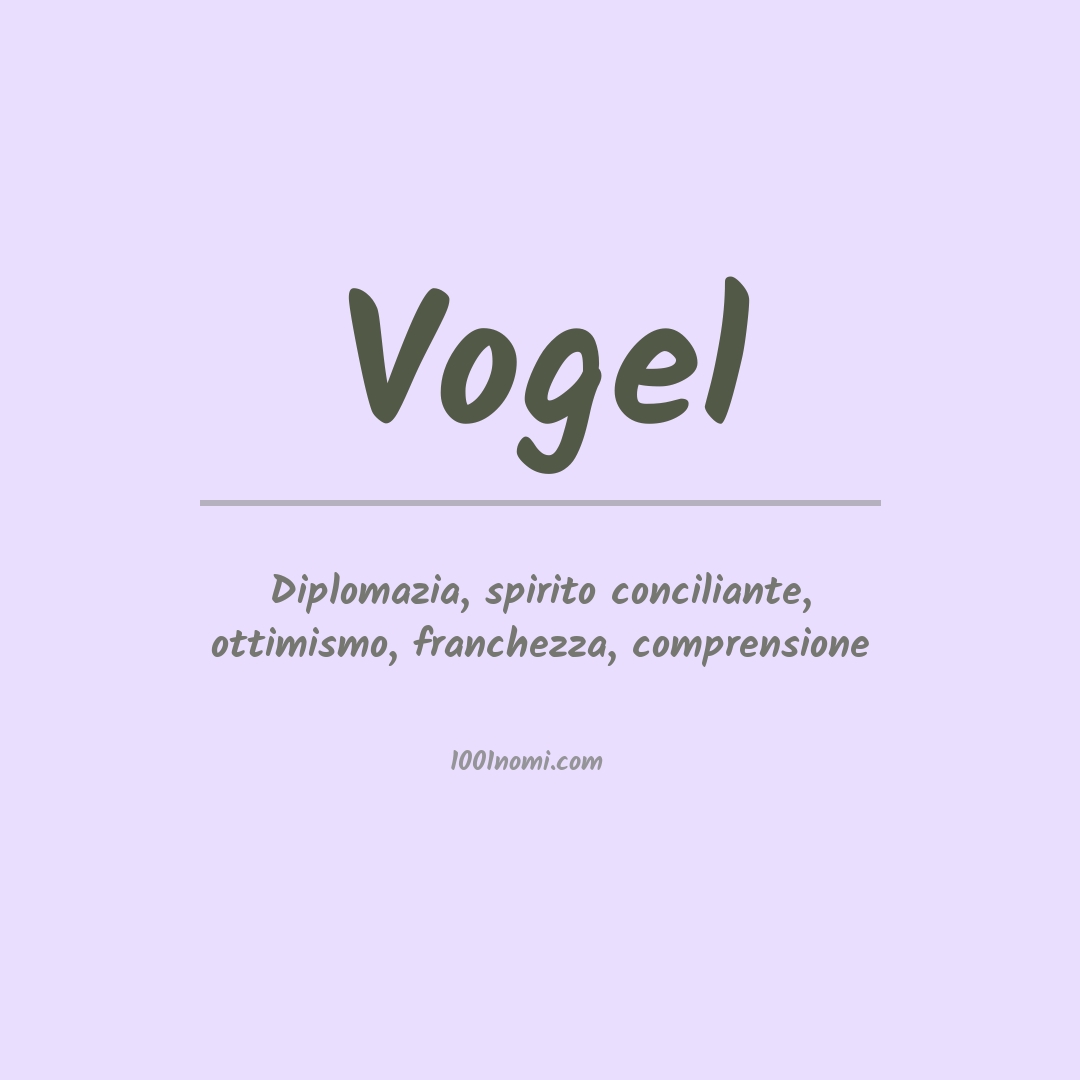 Significato del nome Vogel