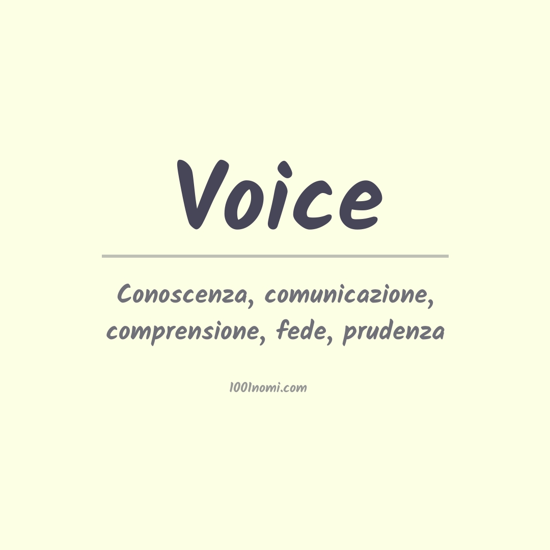 Significato del nome Voice