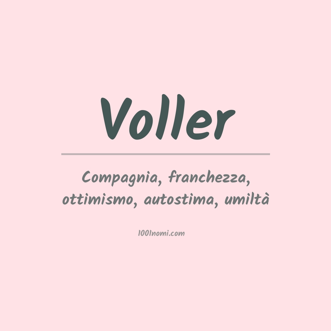 Significato del nome Voller