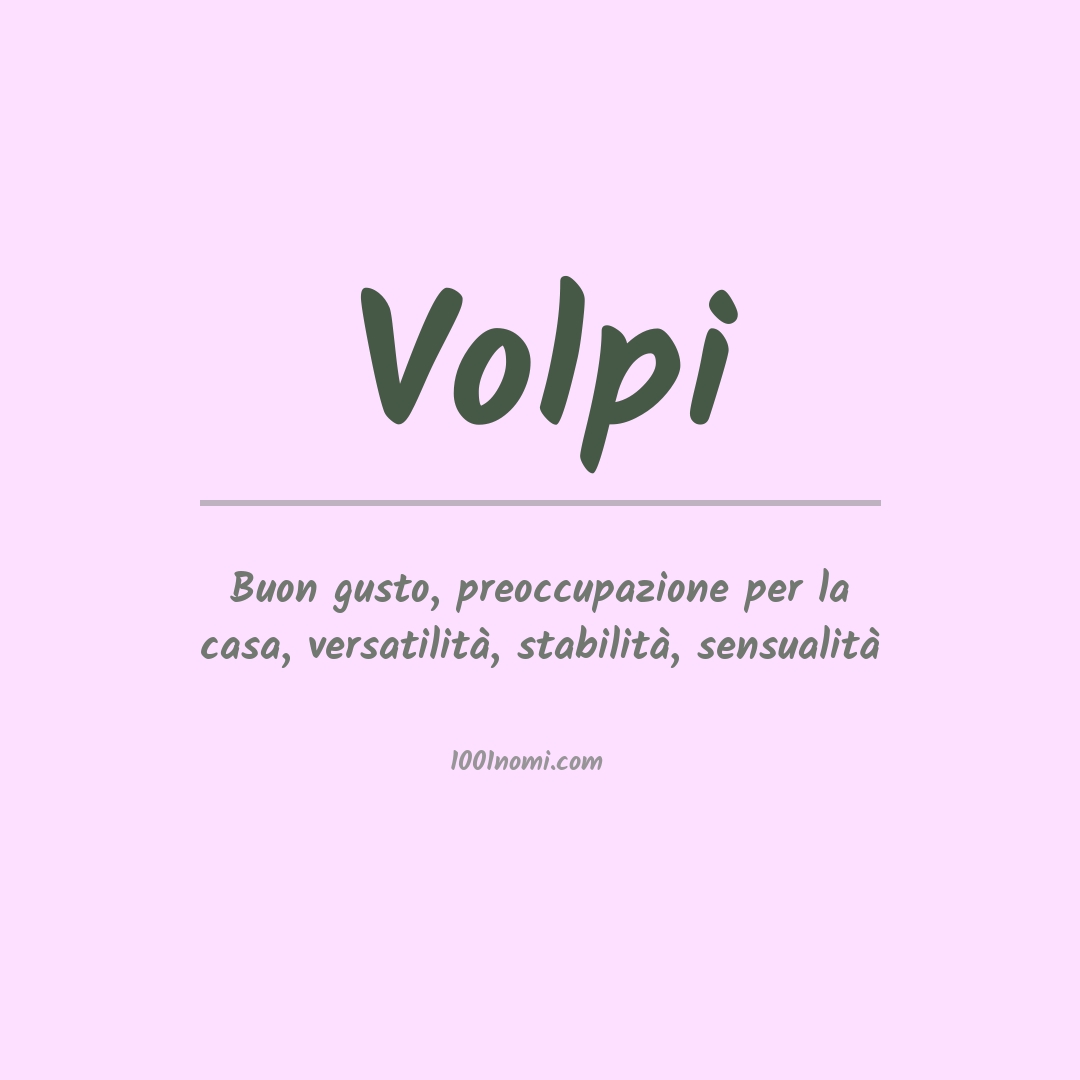 Significato del nome Volpi