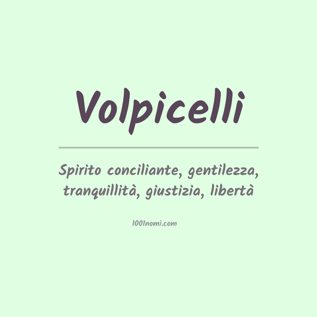 Significato del nome Volpicelli Significato del nome Volpicelli