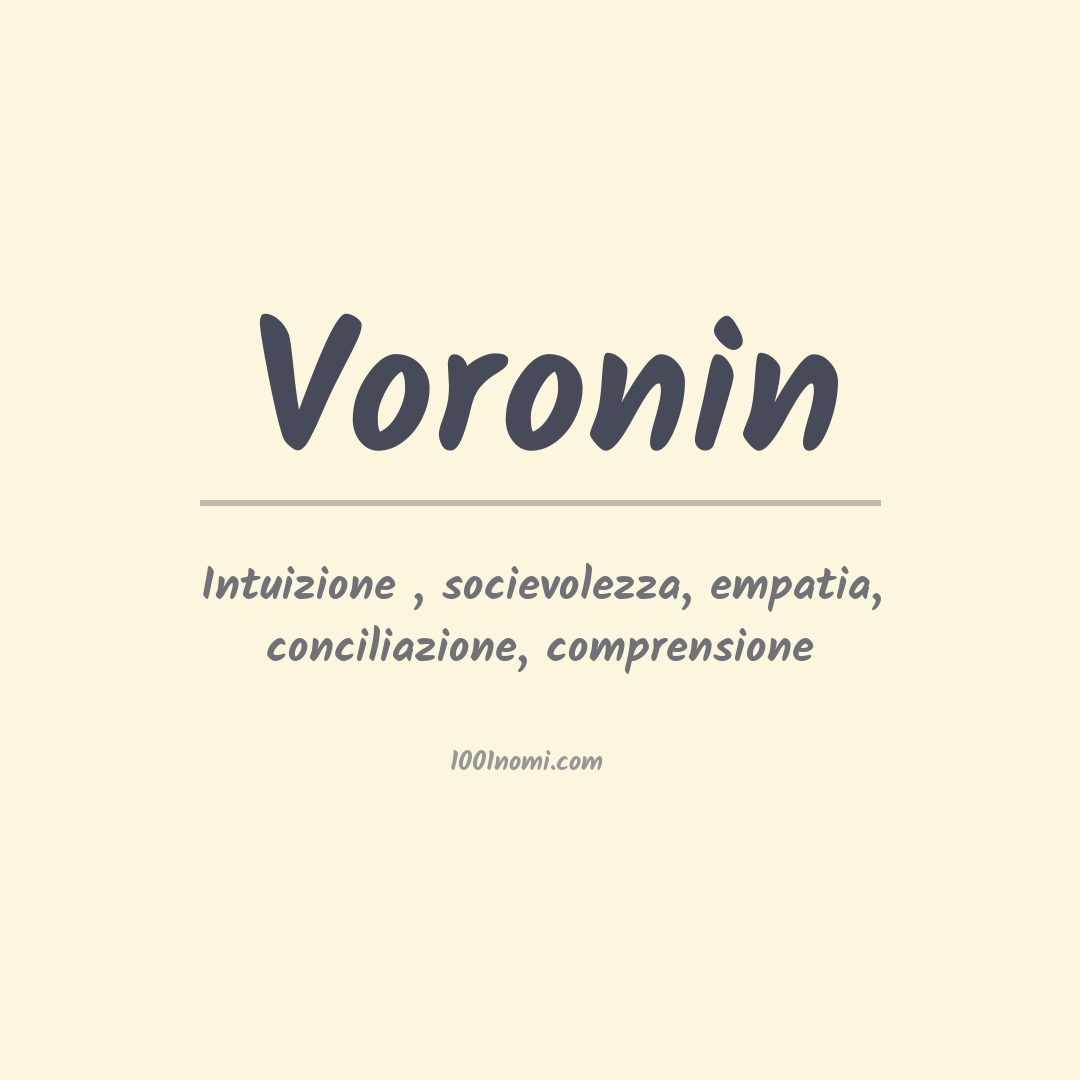 Significato del nome Voronin