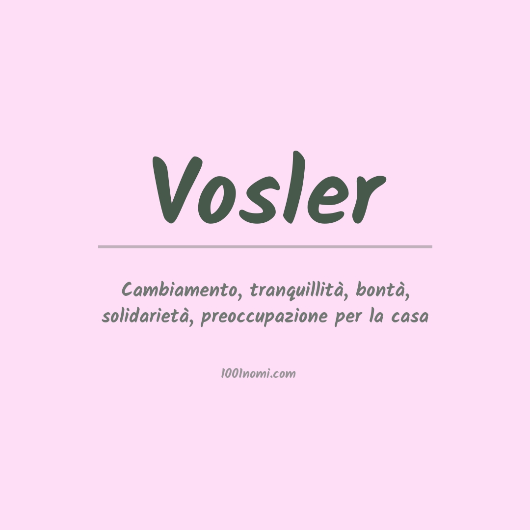 Significato del nome Vosler