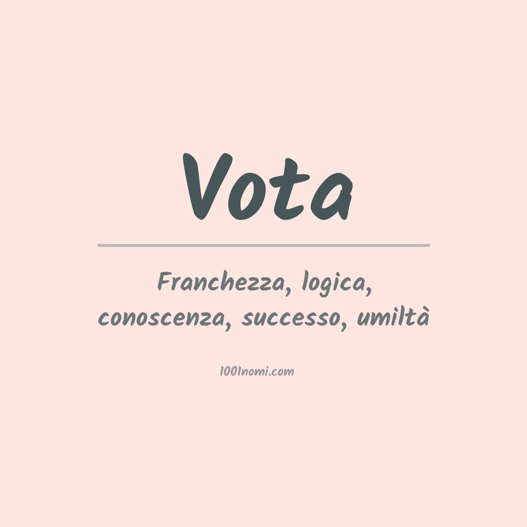 Significato del nome Vota